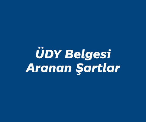 ÜDY Belgesi Aranan Şartlar